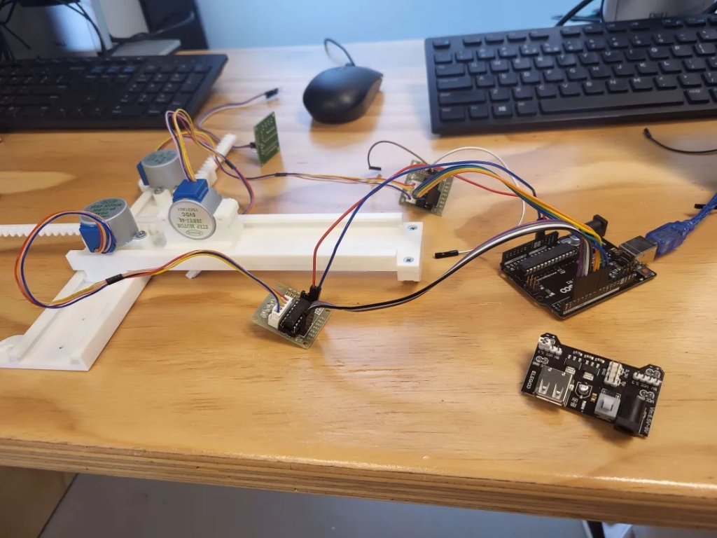 CNC Pen Plotter connected to Arduino on desk
